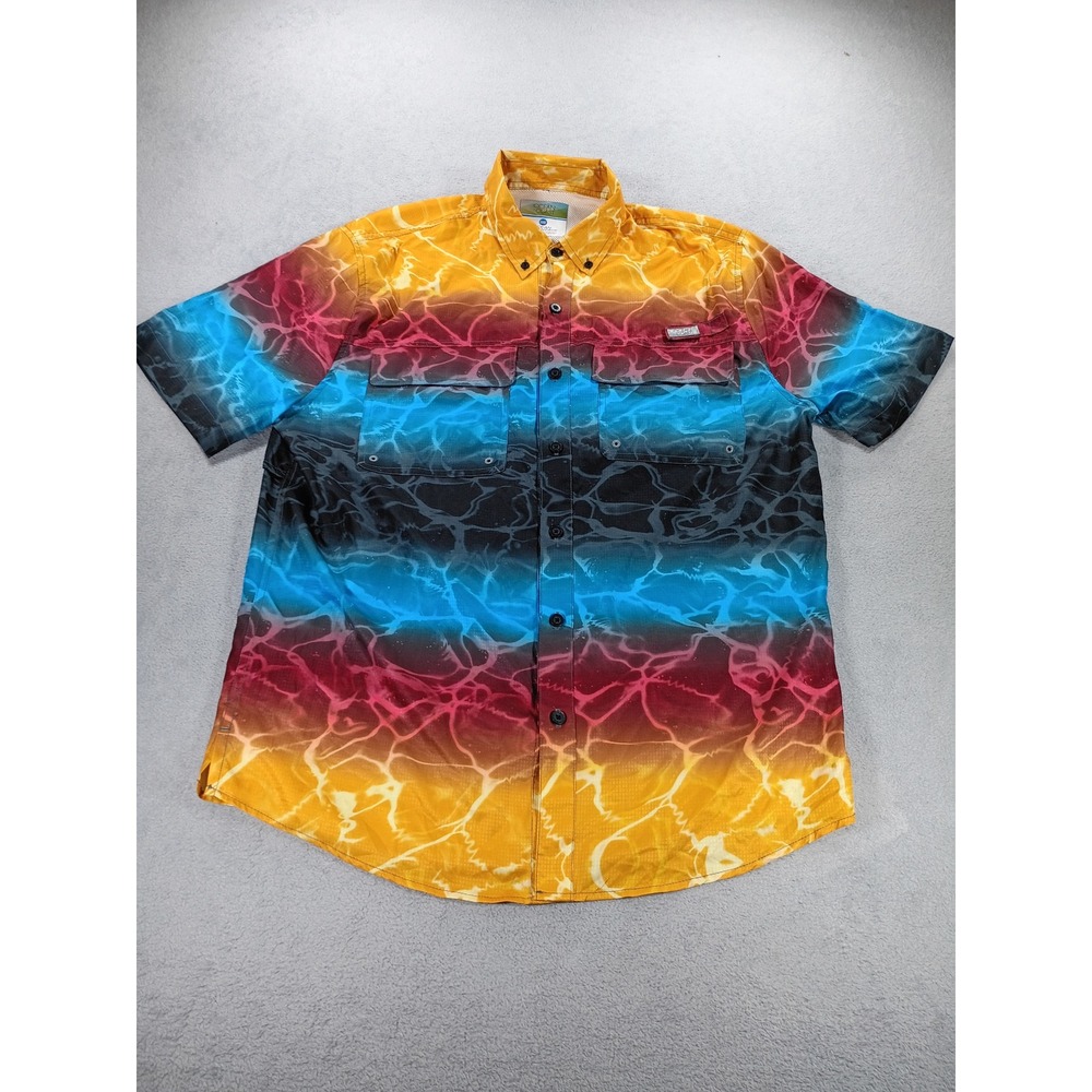Ocean Coast Mens Ocean Advantage Ombre Fishing Shirt Medium Multicolor Venting